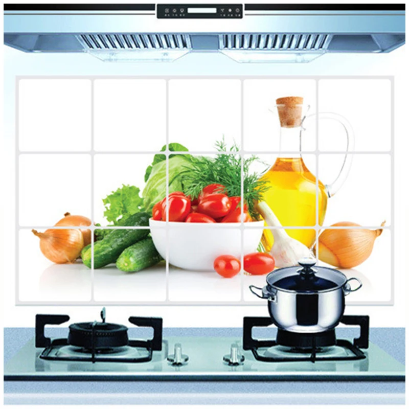 

Kitchen Stickers Home Decor Aluminum Foil Self Adhesive Waterproof Oil Proof Sticker Wallpapers Kitchen Stove Cabinet Art Decals