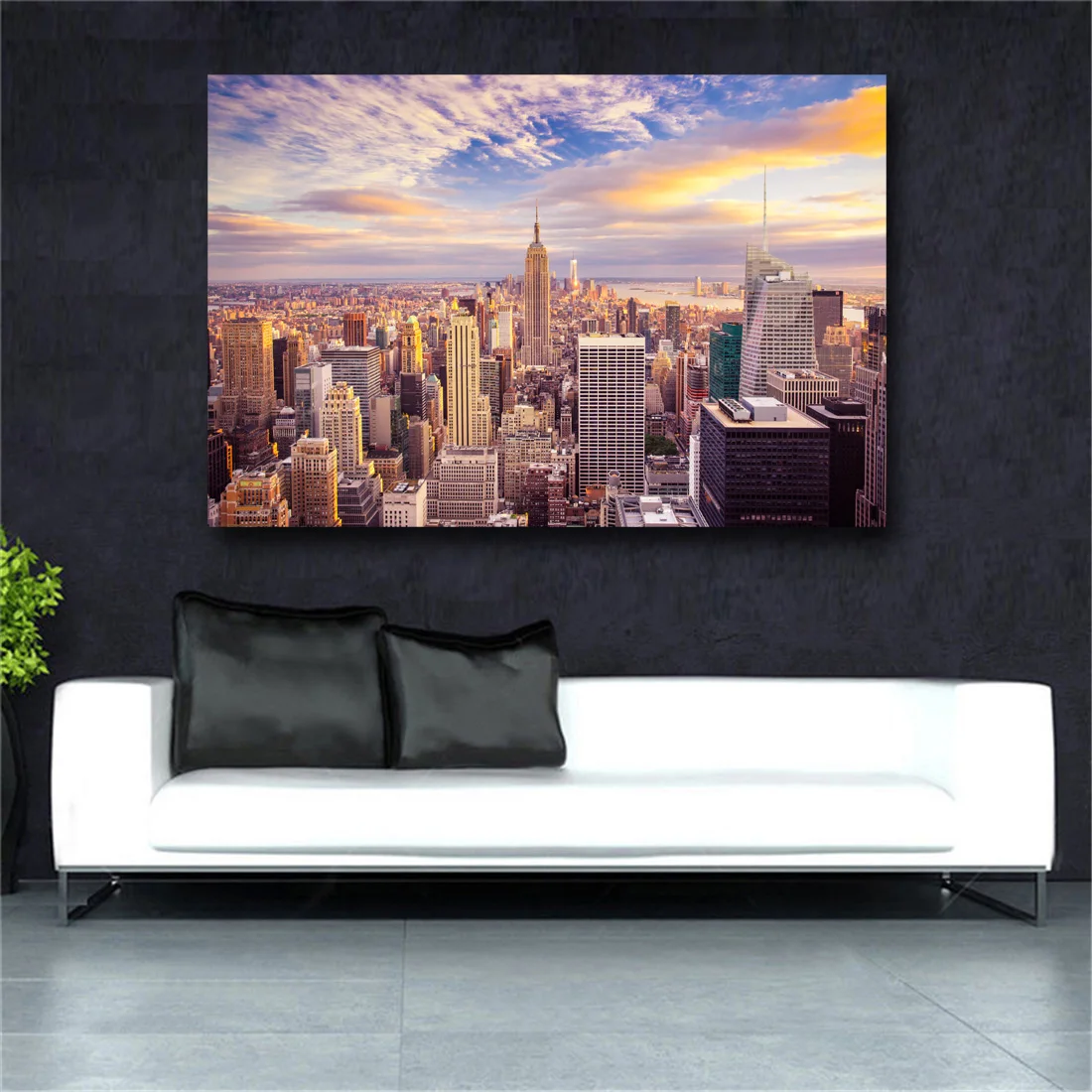 Картина на холсте мост городской пейзаж ночная сцена закат Нью Йорк Токийская