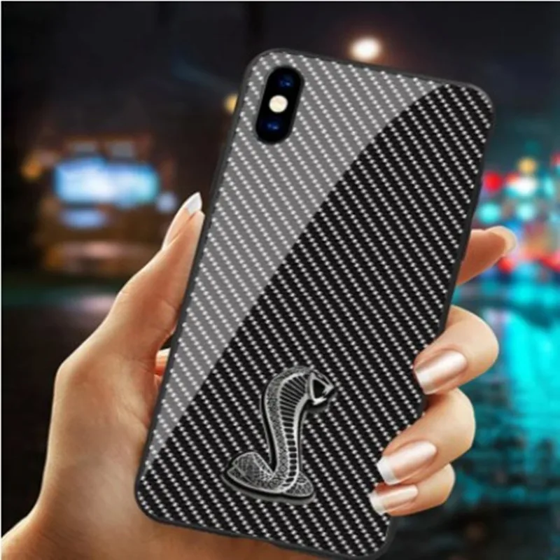 Стеклянный автомобильный чехол для телефона Mustang Ford iphone 11 pro Max XS XR X 6 6s 7 8 plus apple 12 mini