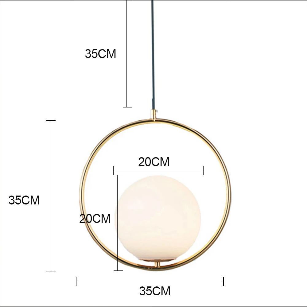 

LED Creative art glass ball pendant Lights modern Hanging lamp E27 black gold Restaurant Bedroom home lighting decorative