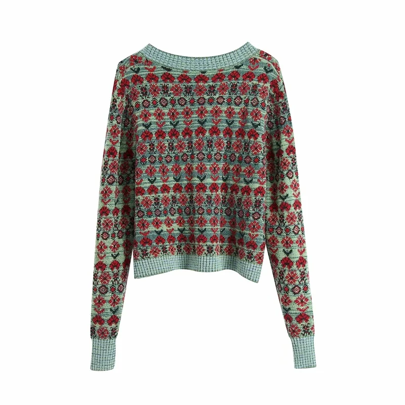 

2020 Autumn And Winter New Retro Sweater Girly Style Sweet Square Neck Knitted Retro Cardigan Women