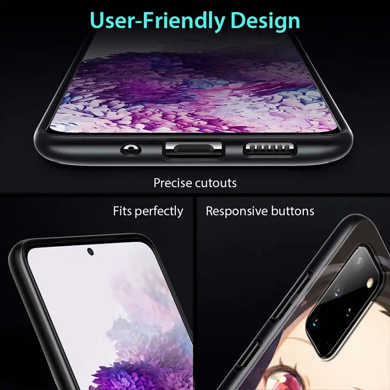 

Anime Demon Slayer For Samsung Galaxy Note 20 Ultra 10 9 8 S10 S10E S9 S8 S7 Plus Edge 5G Black Soft Phone Case