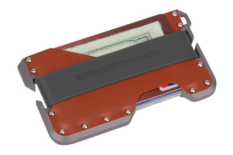 as picture ZEEKER новые алюминиевые Rfid карты и Id Держатели маленькие мужские кошельки чехол Модный кожаный кошелек - Цвет: as picture