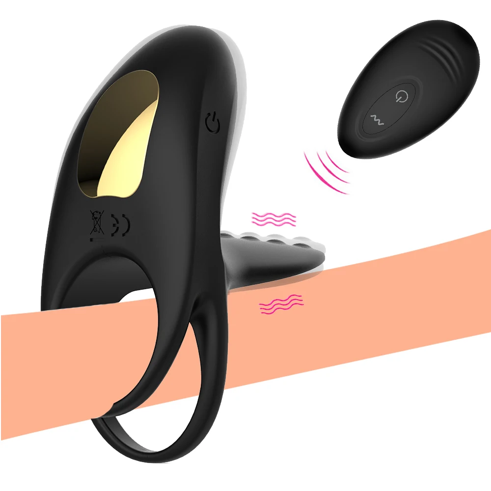 Вибратор кольцо на пенис с дистанционным управлением двойное для пениса
