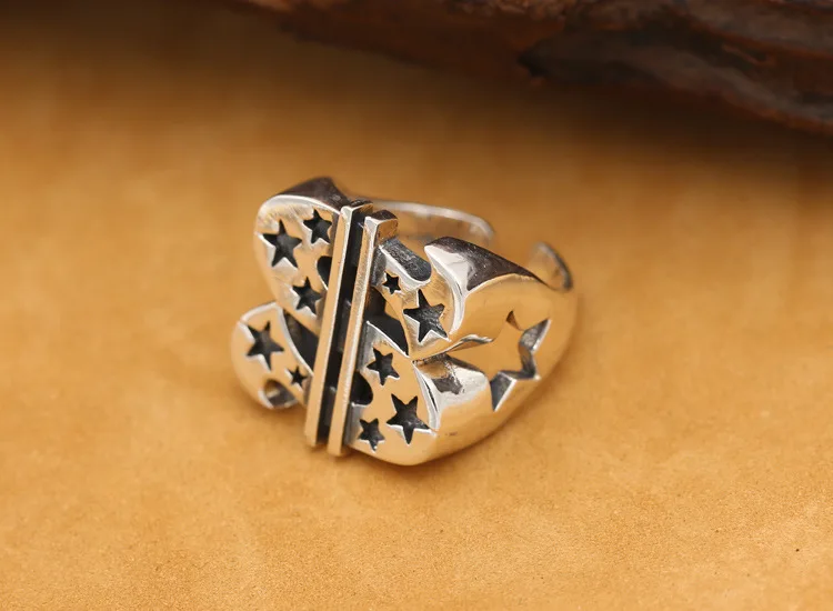 Кольцо мужское из серебра 100% пробы в стиле ретро | Украшения и аксессуары