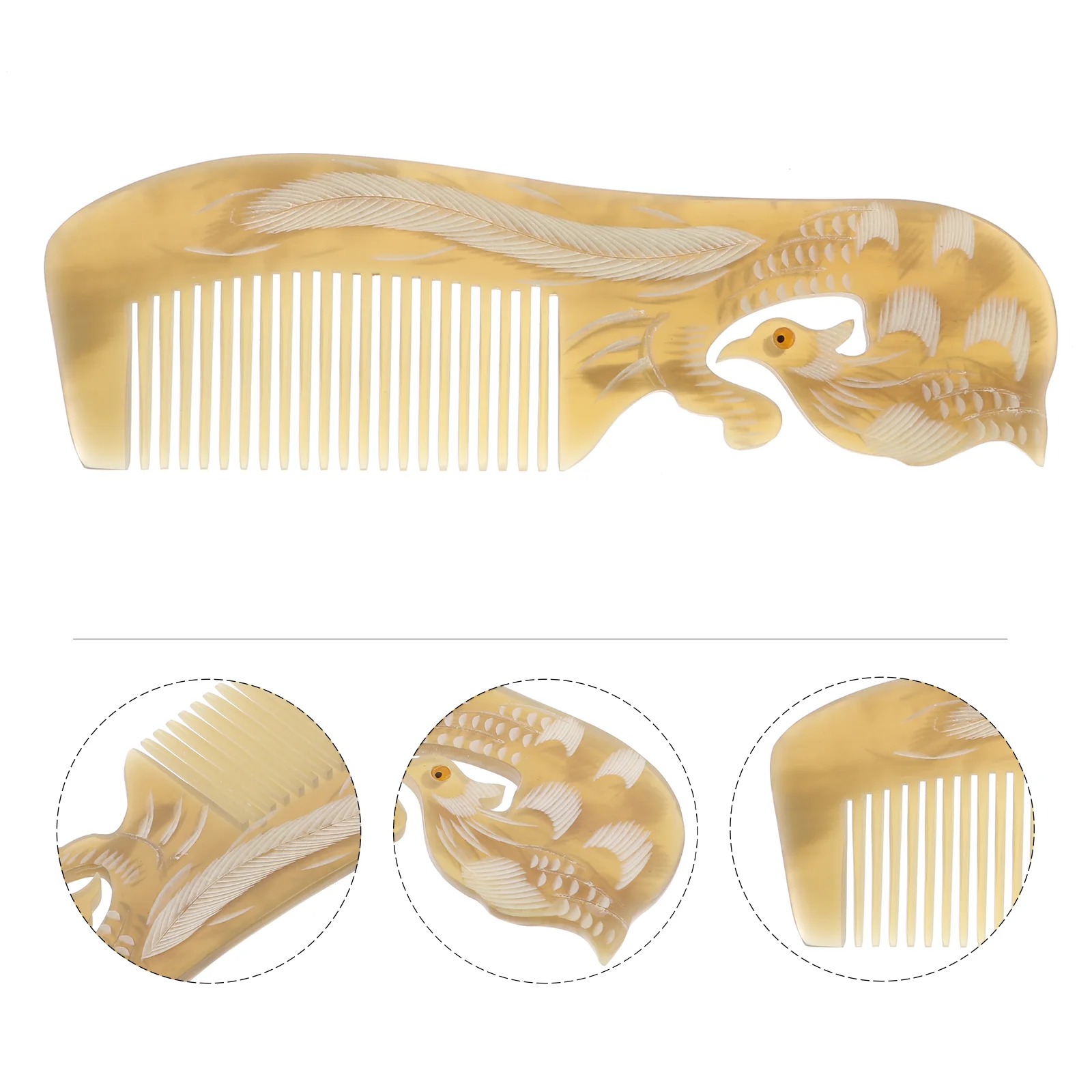 

1pc Double Sided Engraving Comb Ox Horn Comb Comb Scalp Tool