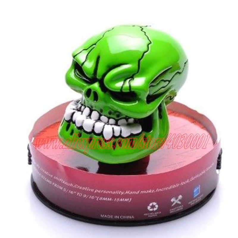 Универсальная ручка переключения передач с черепом синяя резиновая рукоятка |