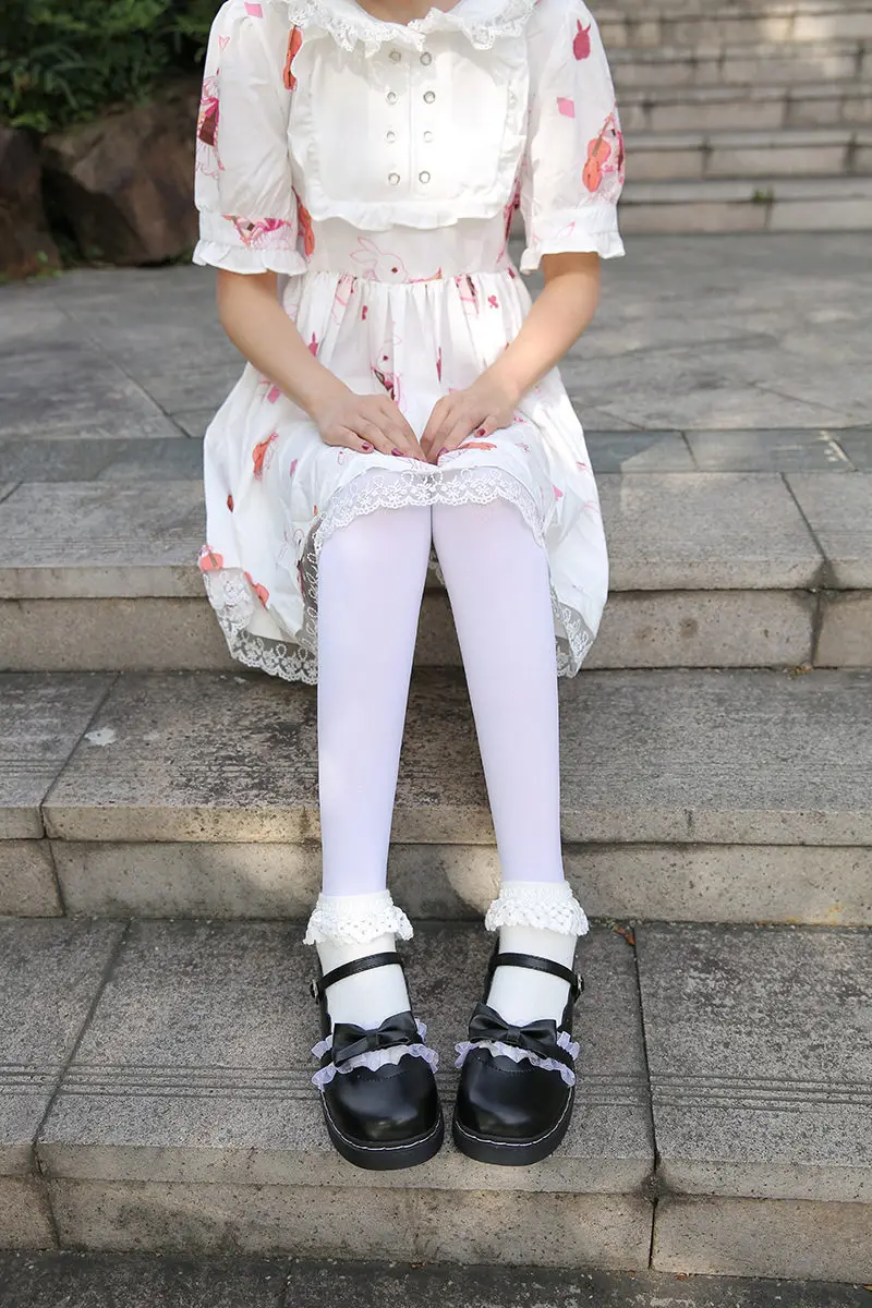 Милые туфли Лолиты в японском стиле; женские туфли в стиле Харадзюку с толстой подошвой и круглым носком; 3 цвета; милые туфли принцессы из искусственной кожи в стиле Лолиты для девочек