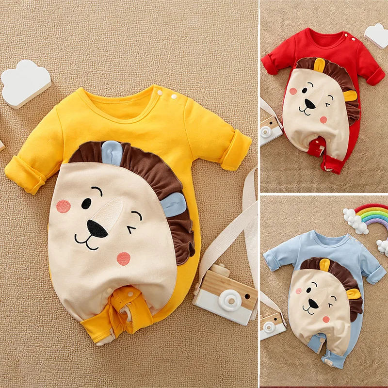 

YiErYing Spring and Autumn Newborn Baby Boys Romper Onesies Pure Cotton Warm Jumpsuit Baby Girls Clothing Toddler Clothing