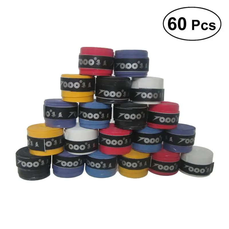 

60pcs Replacement Anti-slip Racket Overgrips Over Grips Tennis Badminton Squash Racquet Tape Grips (Mix Colors)