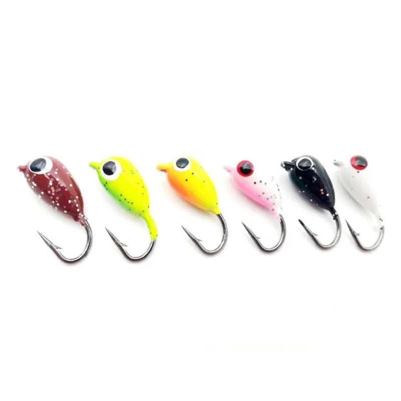 

6pcs/Set Winter Ice Fishing Hook Lure Quality Mini Bait Metal Head Tackle Fishing Fish Jigging Lead 1.8g Bait 2.3cm Hook