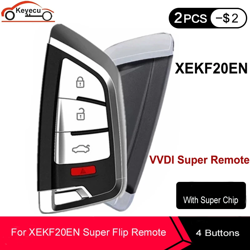 KEYECU XEKF20EN супер флип дистанционный ключ 4 типа кнопки с чипом внутри XT27 XT27A66 чип для