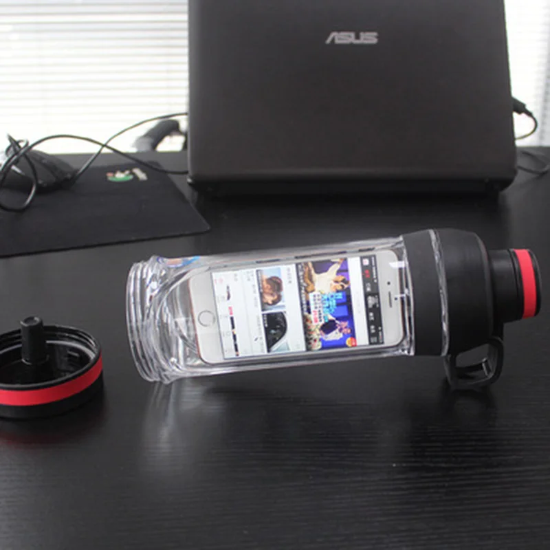 

Acrylic Plastic Water Bottle Undefined Mobile Phone Pocket Secret Pill Storage Bag Transparent Tumbler & Hiding Spot for Money