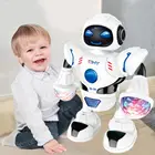 Мини-танцующий робот с вращением на 360 градусов, Электронный Робот со светодиодсветильник кой, музыкальный эффект, Детские Игрушки для развития интеллекта