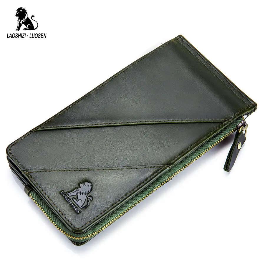 Роскошные мужские кошельки LAOSHIZI LUOSEN мужской кошелек в деловом стиле из