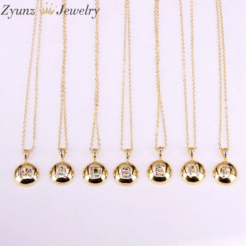 10 шт Радужный цвет красочные украшения cz кубического циркония Письмо подвеска