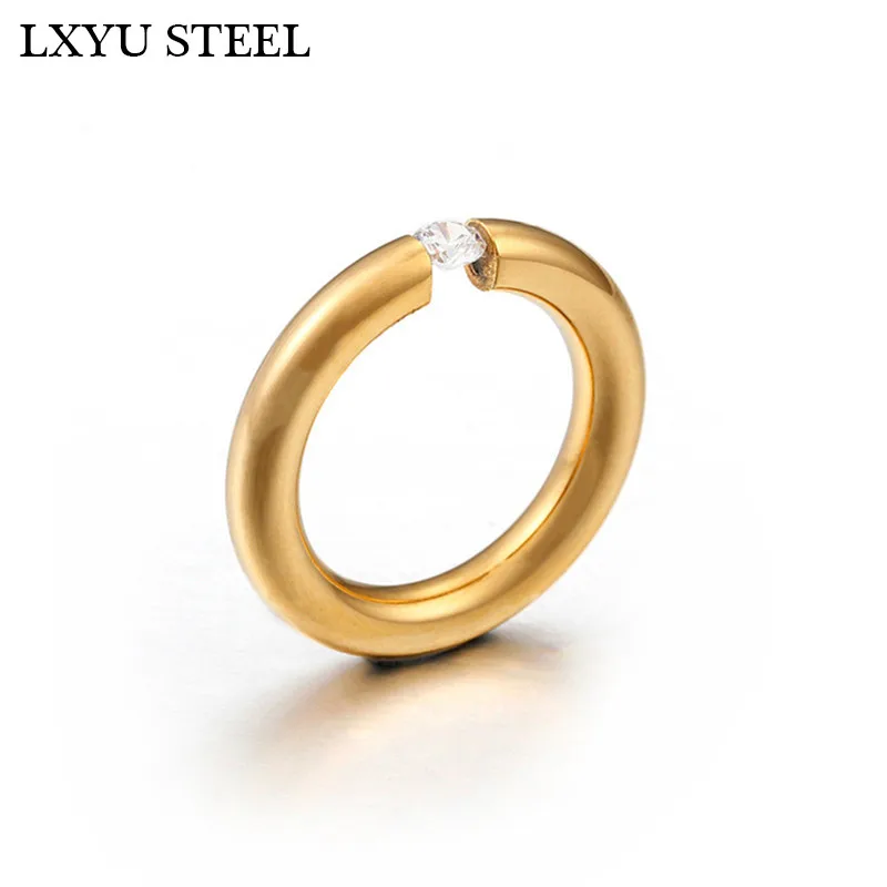 Горячая Распродажа титановое кольцо из нержавеющей стали круглая форма AAA CZ