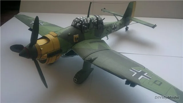 DIYMyModeI немецкий телефон Stuka подводный бомбардировщик DIY Бумажная модель ручной