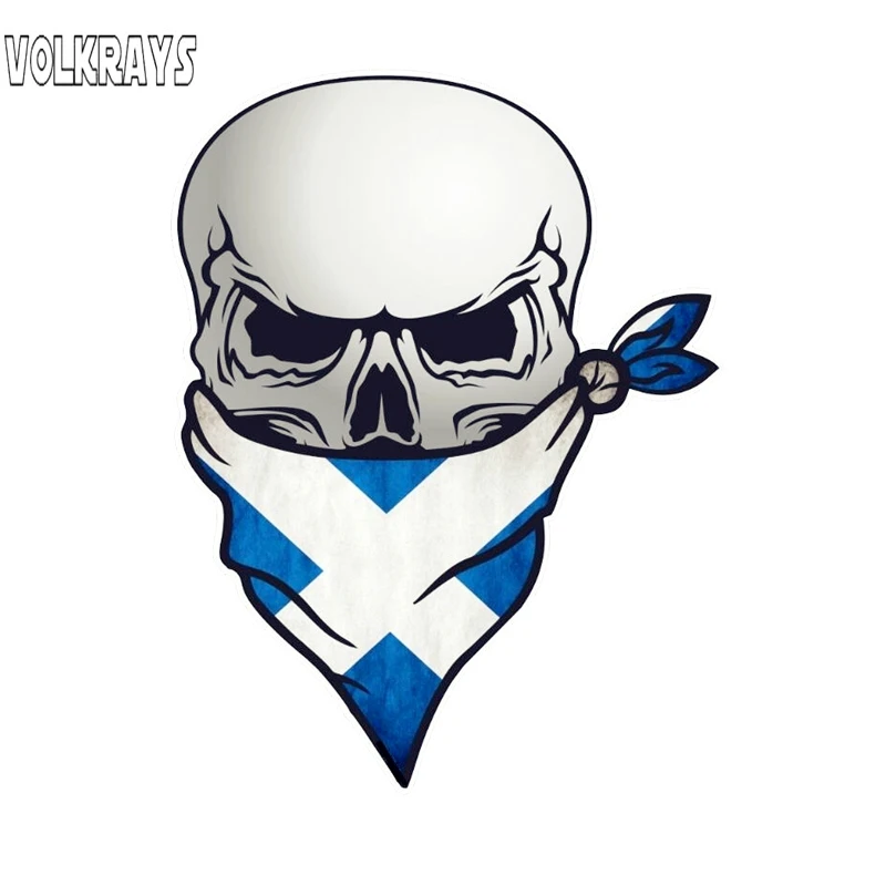 Volkrays 3d Готический Байкер пиратский череп автомобиль Aticker с лицом Бандана и