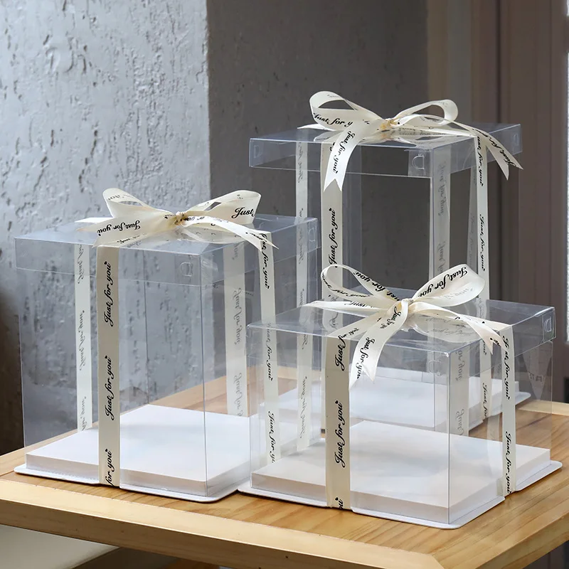 Birthday Surprise Gift Baking Packaging Box Pvc Plastic Cake Box Party Supplies