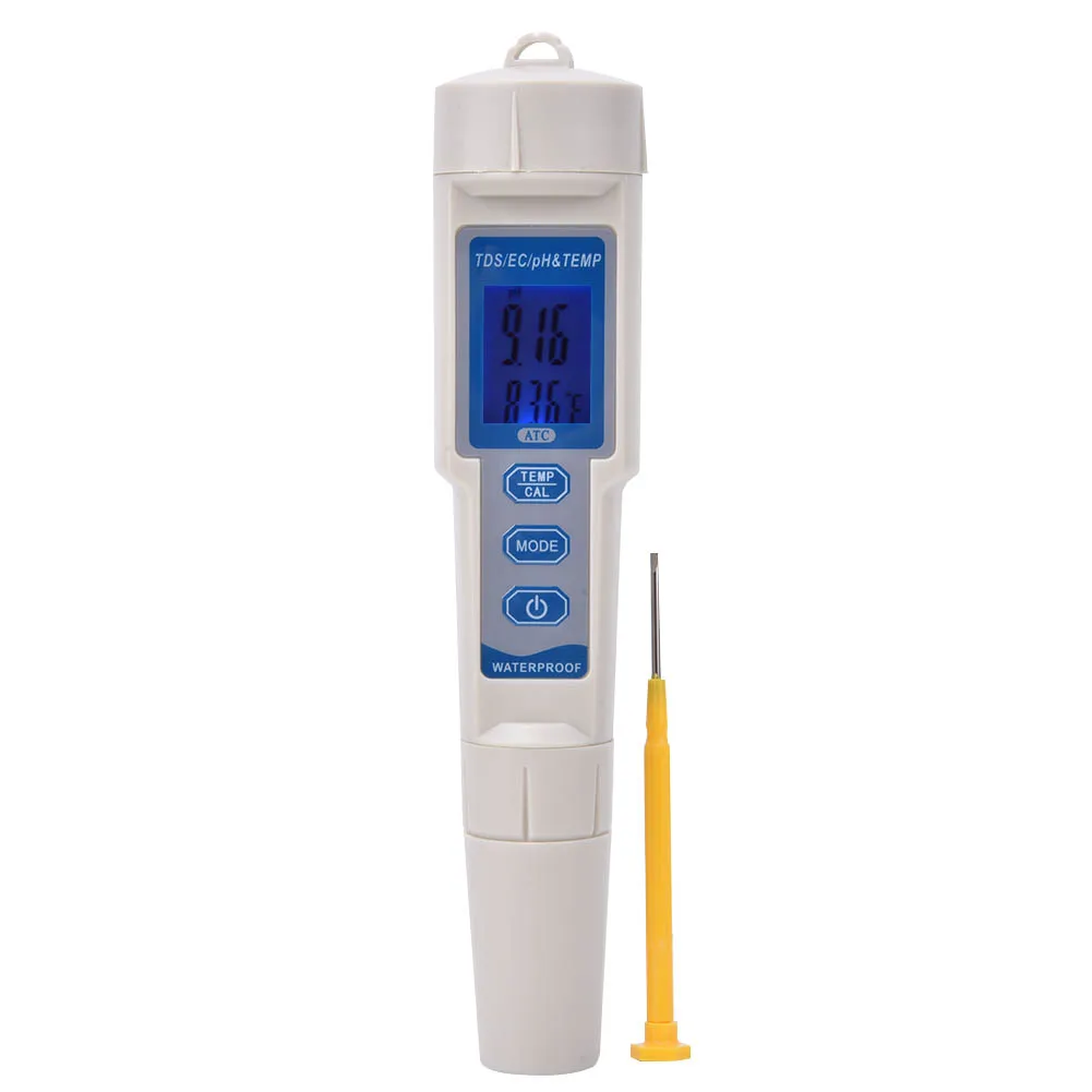 

4in1 Multifunctional Portable PH/EC/TDS/Temperature Digital Water Quality Tester Monitor Meter Pen