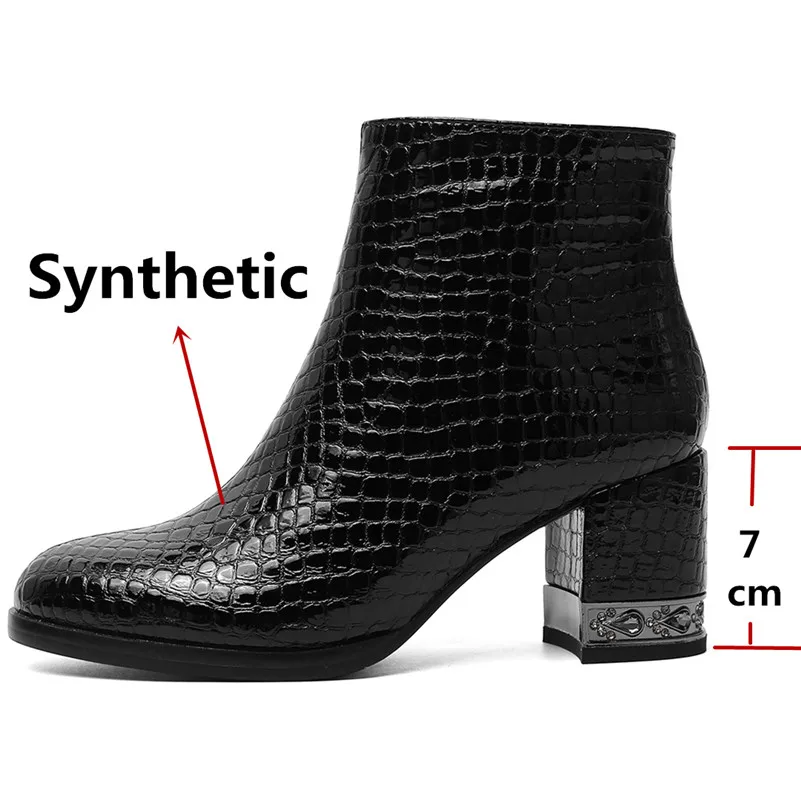 FEDONAS/новые женские высокие полусапожки качественные ботильоны из лакированной