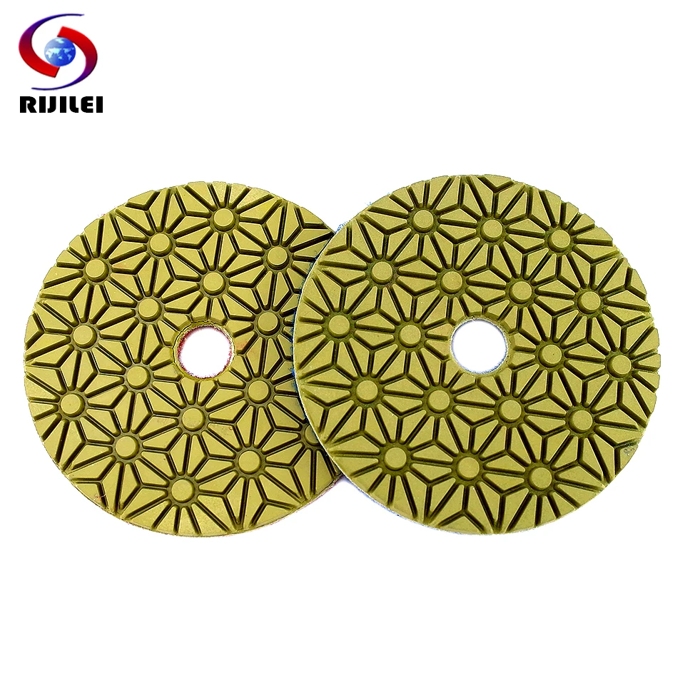 RIJILEI 5PCS 4 Inch Diamond Polishing Pads 100mm Flexible Wet concrete Floor Pad for Granite Marble Grinding Disc | Инструменты