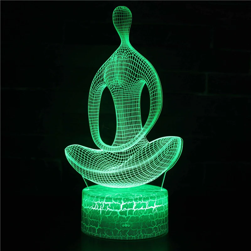 

Yoga Meditator 3D Lamp Illusion Led Night Light 7 Color Changing Nightlight Child Baby Bedroom Bedside Table Lamp Desk Lamps