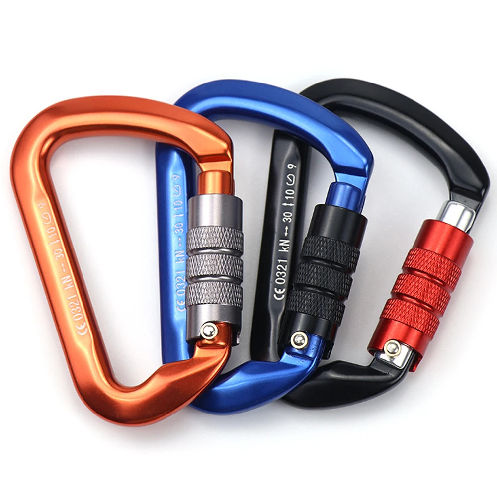 

30KN D-Shaped Carabiner Lock Heavy Duty Aluminum Alloy Carabiner Clips for Hammocks Camping Hiking Backpacking