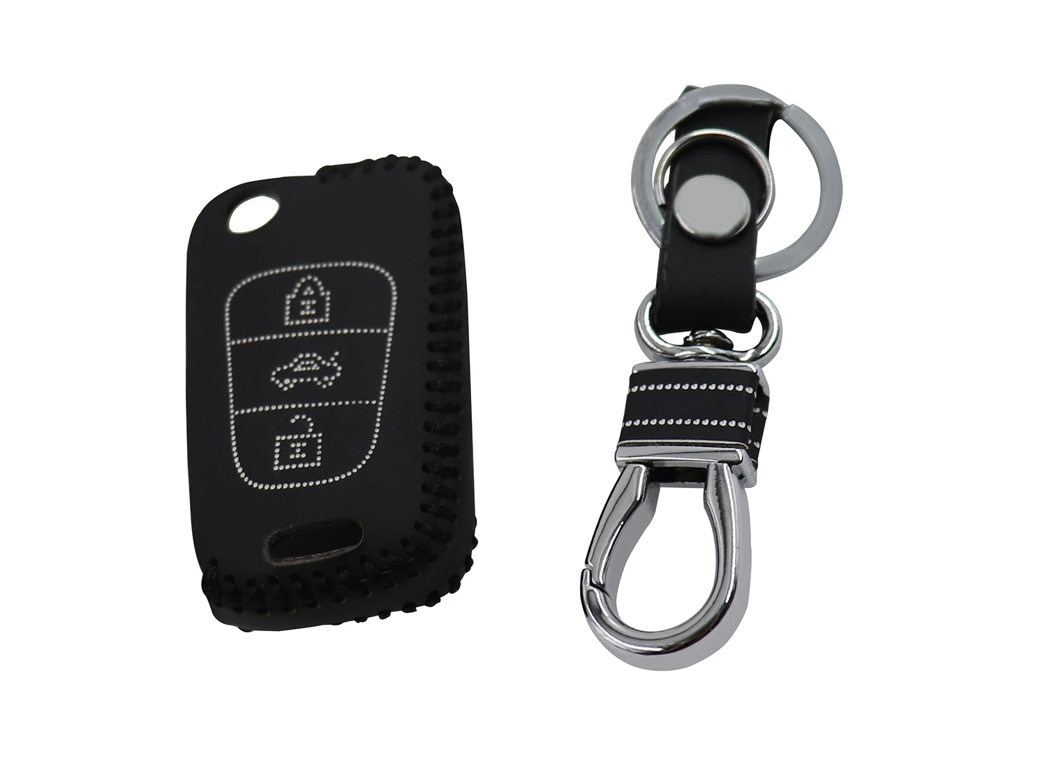 Чехол для брелка с ключом без ключа из натуральной кожи Hyundai Elantra Tucson 3 кнопки