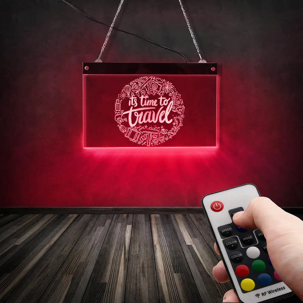 Светодиодная настенная неоновая вывеска для путешествий и путешествий|Таблички