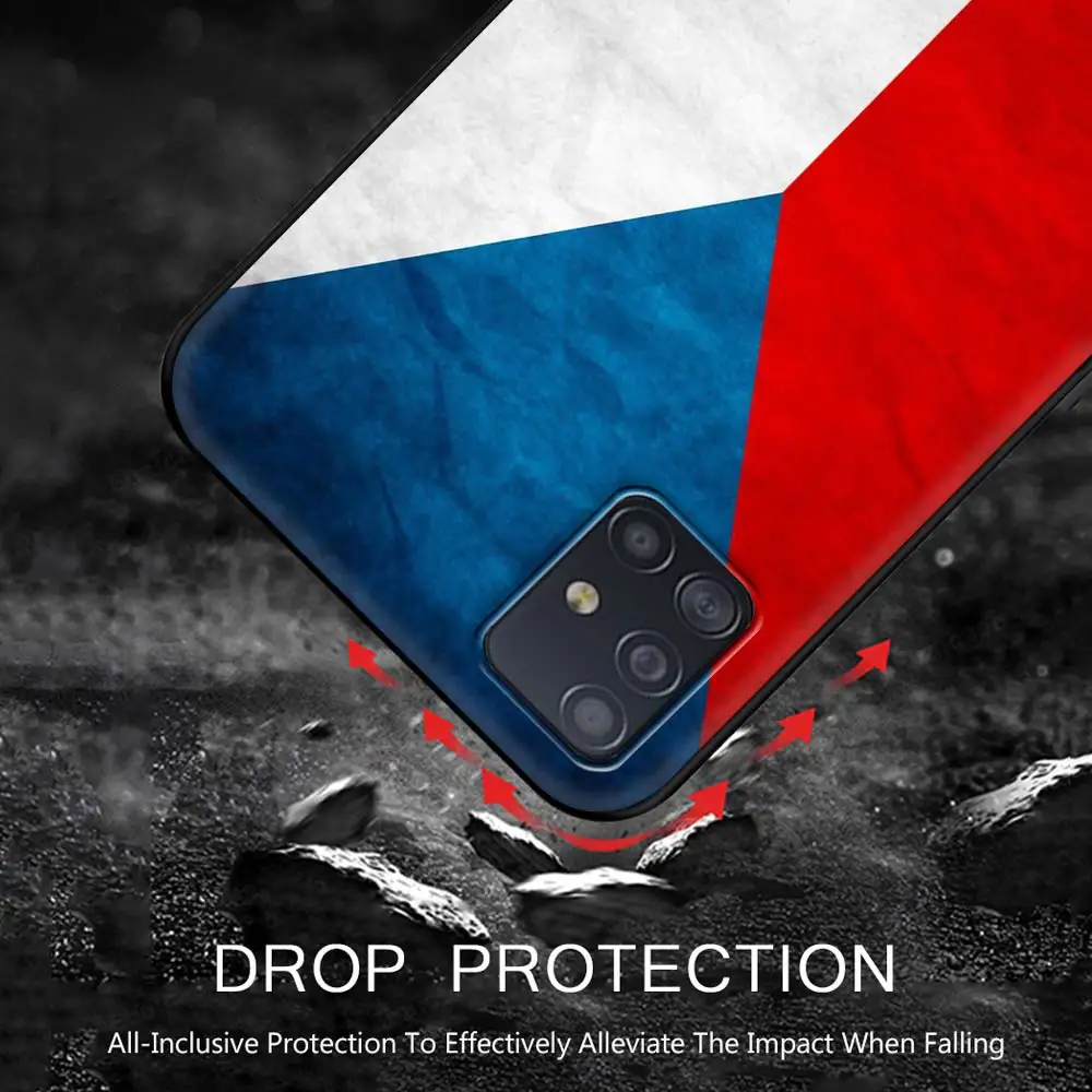 

Phone Case for Samsung Galaxy A51 A71 A50 A21s A31 A10 A41 A20e A70 A30 A11 A40 A12 Silicone Cover Czech Republic Flag