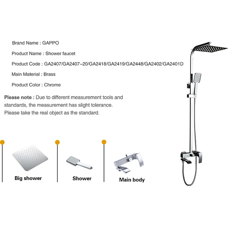 gappo shower faucets bathroom bath mixer tap rain shower system set waterfall ducha torneiras do banheiro chuveiro salle de bain free global shipping