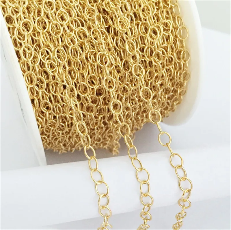 Real 14K Gold Filled Cable Chain Chain 2.2MM/2.6MM/3.7MM Chain Necklace Gold jewelry Minimalist Gold Filled Chain DIY Jewelry