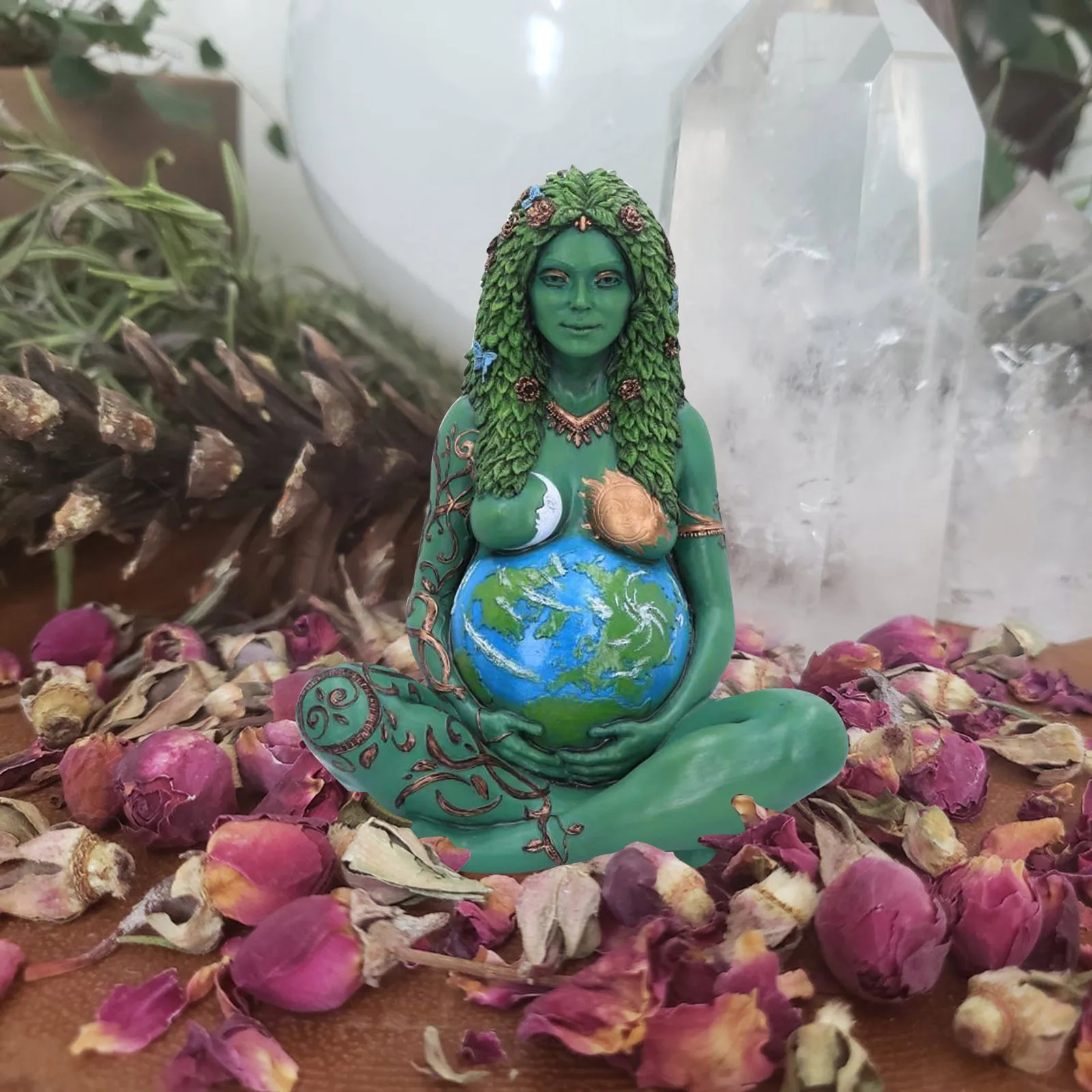 

Mother's Day Mother Earth Art Statue Polyresin Figurine Mother Earth Statue 15cm Garden Home Decor For Mom Gift Surprise Toys