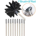 Набор для чистки дымохода, гибкие стержни, щетка для дымохода, соединяемый стержень для очистки копоти + головка щетки, набор для очистки дымохода