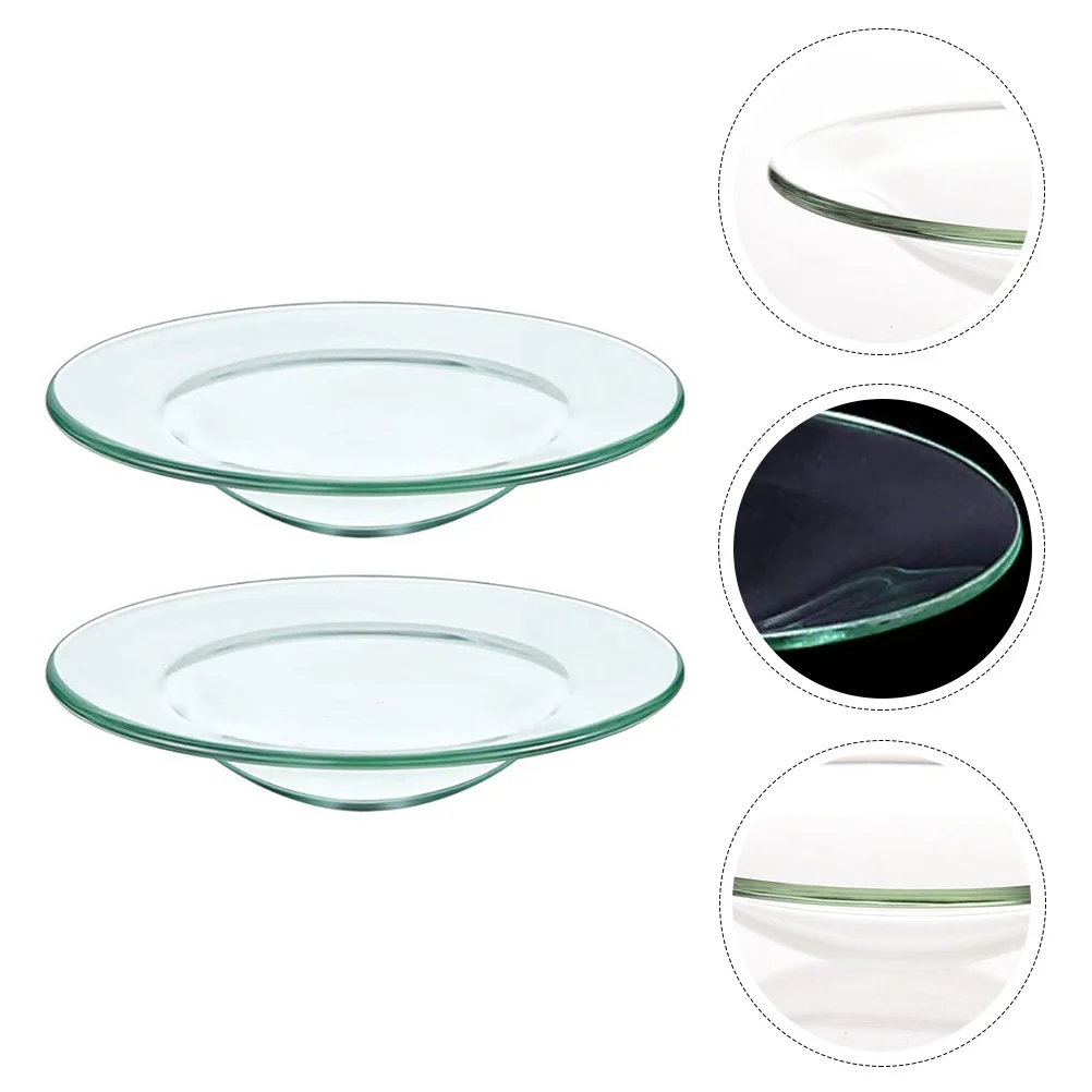 

2 PCS Leak-proof Round Wax Melt Heater Aromatherapy Oil Lamp Plates Dishes for Wedding Office