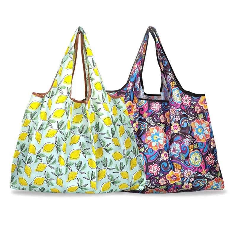 

Shopping Bag Large Washable Heavy Shopping Eco-Friendly Ripstop Reusable Shopper Handbags Duty Totes Bags Foldable Cloth Bags