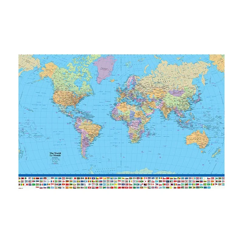 Политическая карта мира проекция Миллера 5 размеров Макси плакат для гостиной