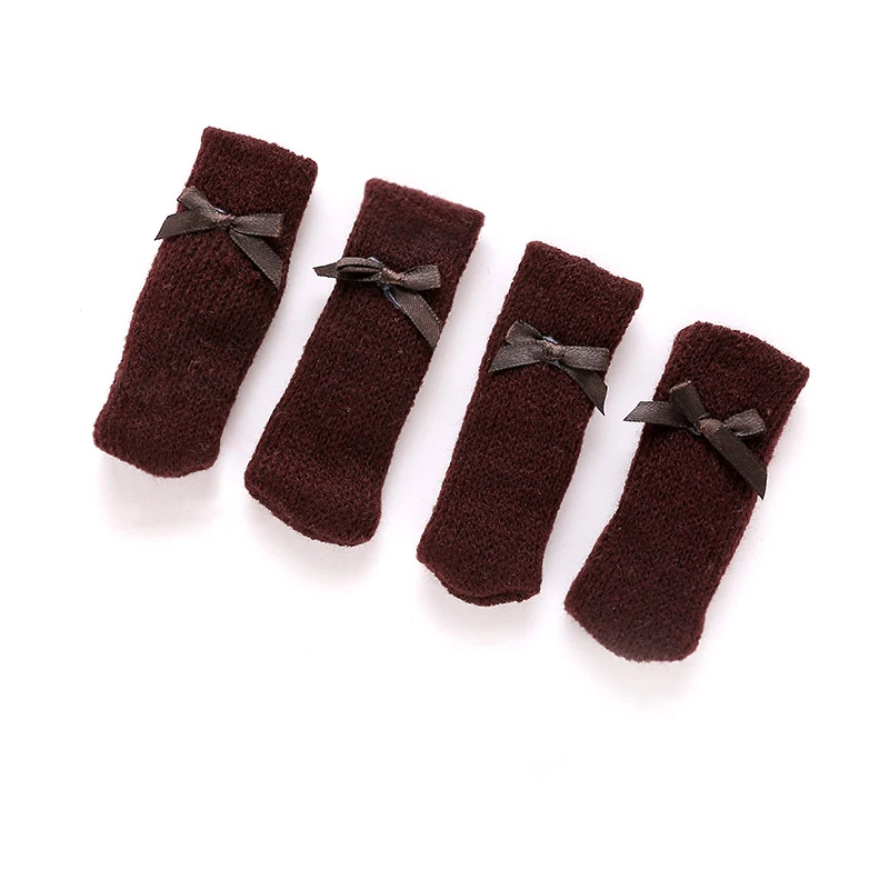 4 шт. носки для ног на стуле ткань защита от пола вязаные шерстяные Нескользящие