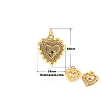 heart and love diy pendant used in jewelry making supplies golden cute pendant cubic zirconia evil eye jewelry accessory