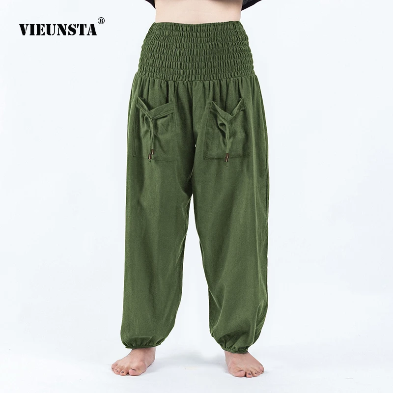 Женские свободные шаровары, повседневные однотонные шаровары с эластичным поясом и карманами, спортивные брюки Harlan в уличном стиле, весна-осень 2022, Y2K