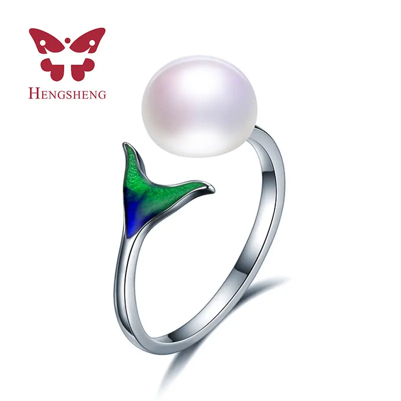 Женское кольцо из серебра 925 пробы регулируемое белое натурального