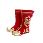 КИТАЙСКИЕ ТИБЕТСКИЕ танцевальные ботинки Синьцзян уйгур, танцевальная обувь для фестиваля, сцены, танцевальные командные ботинки, белая, черная, красная Косплей-одежда для девочек