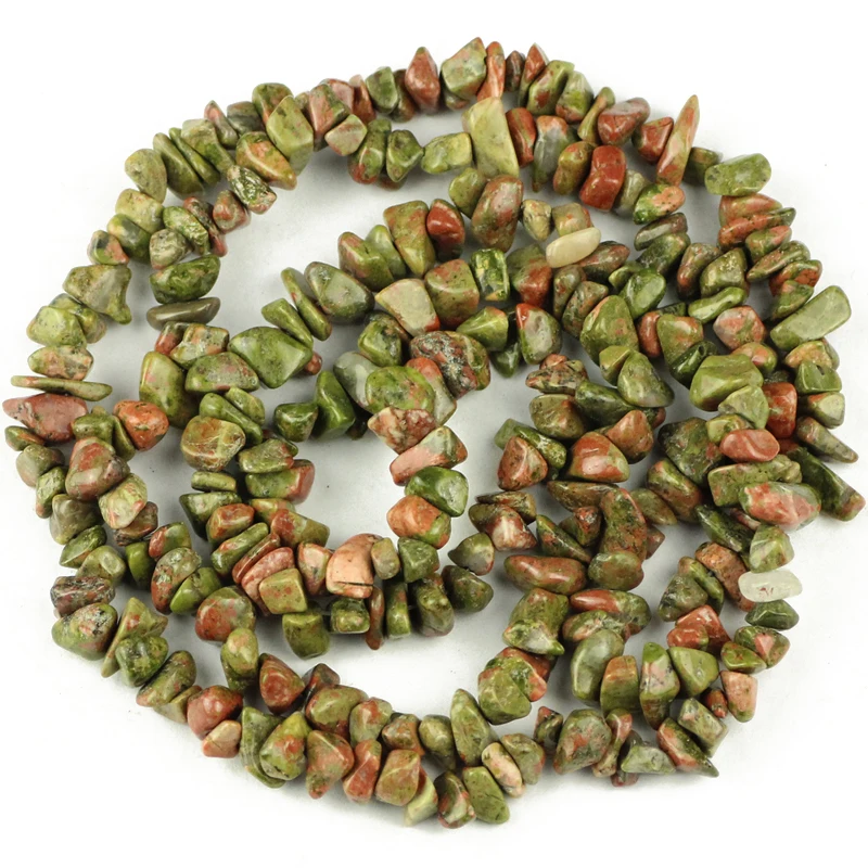 

YHBZRET Natural Unakite Irregular Gravel Stone beads 88cm Chips beads for Jewelry making bracelet DIY accessories Wholesale