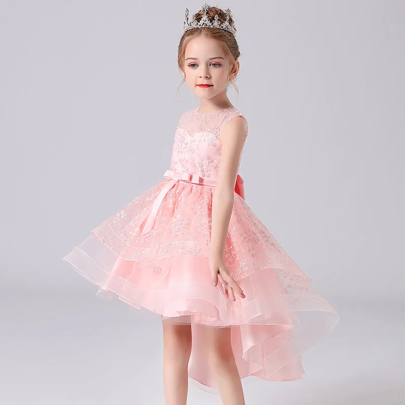

2021 Summer New Girls Children's Cute Bow Tail Dress Fashion Embroidery Bow Sweet Stage Show Kid Skirt GD81