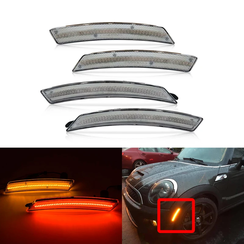 Подходит для Mini Cooper R56 R57 LCI Clubman R55 Coupe R58 Roadster R59 Countryman R60 Paceman R61 4x светодиодные