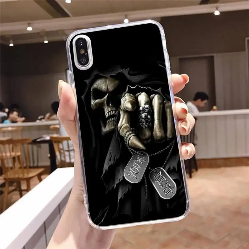 

Skeleton Middle Finger Phone Case Transparent soft For iphone 5 5s 5c se 6 6s 7 8 11 12 plus mini x xs xr pro max