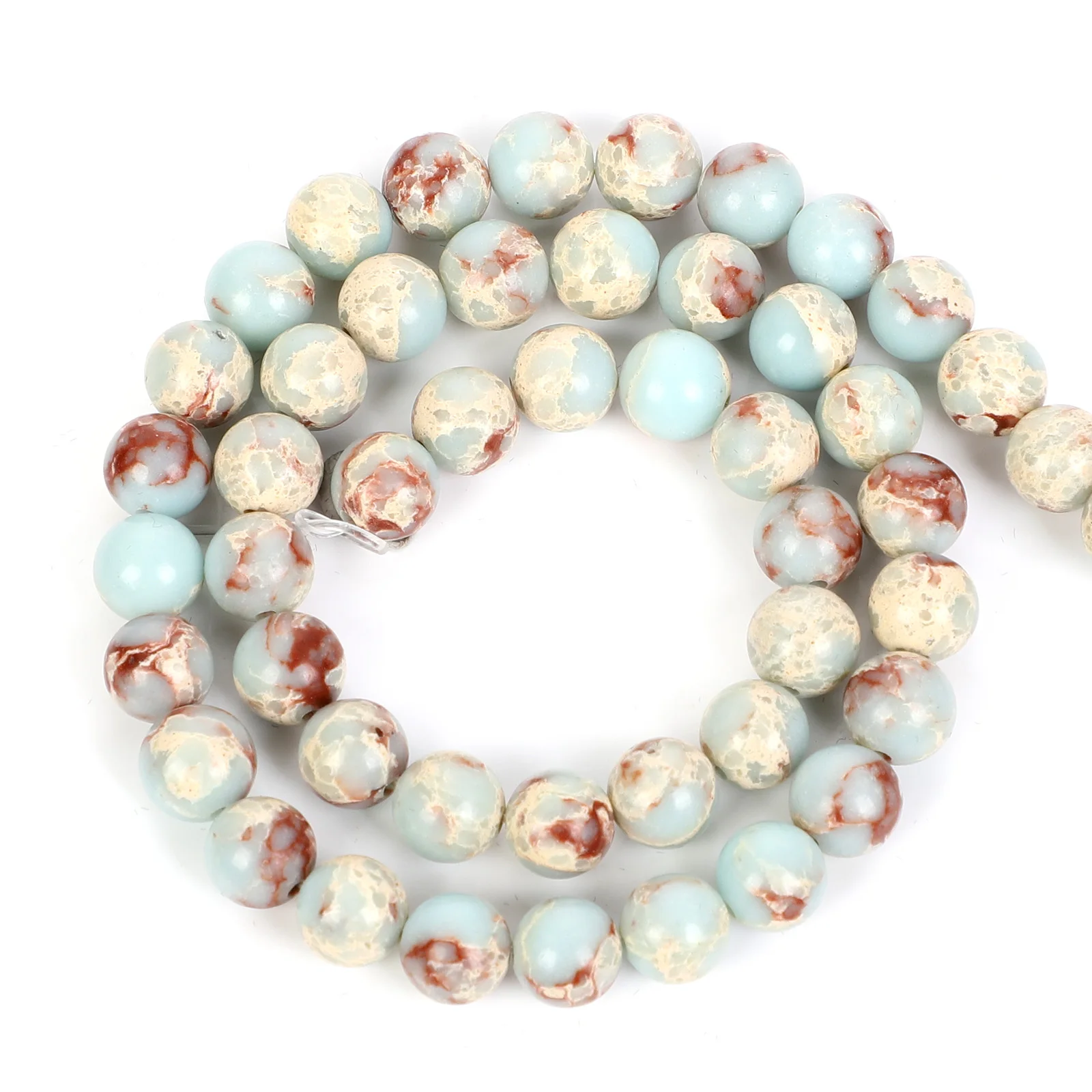 Бусины из натурального камня 15 дюймов незакрепленные бусины змеиной кожи синего