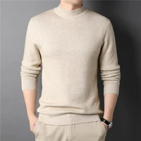 classic imitation cashmere fallwinter mens sweater pullover half high neck bottoming sweater loose oversized retro